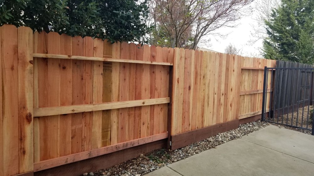 this is a picture of Carmichael redwood fence