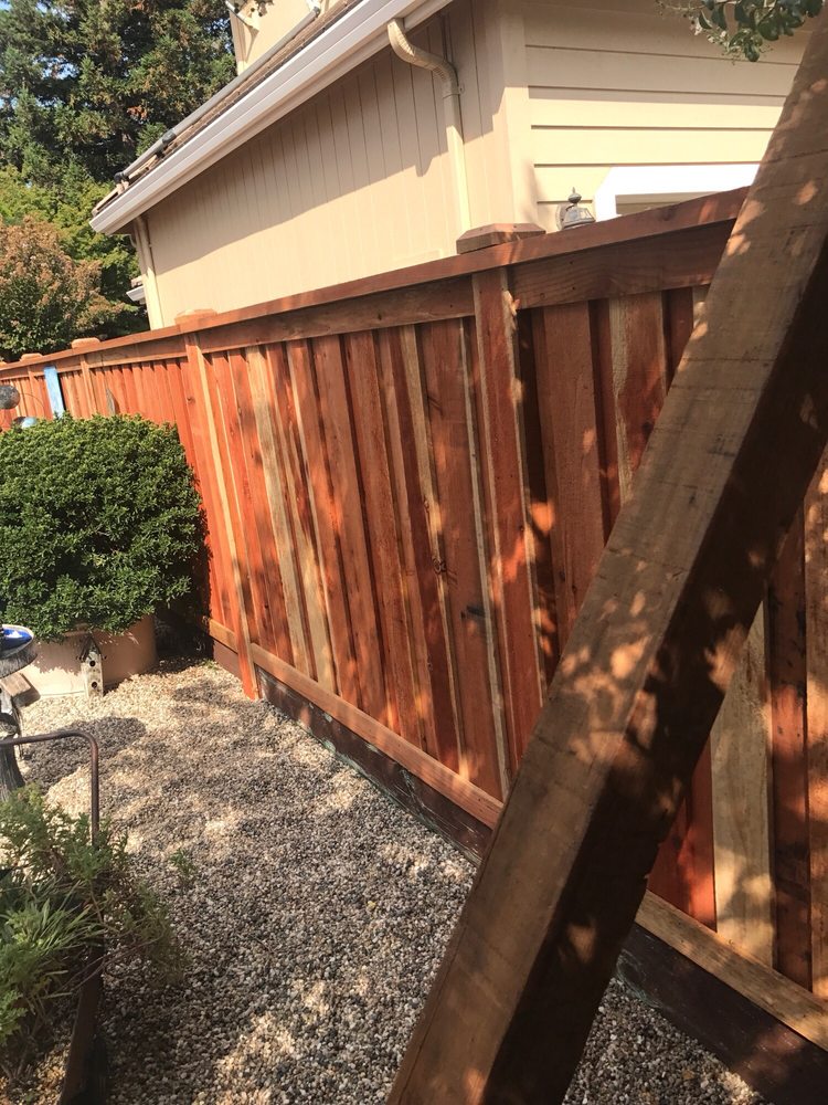 this is a picture of Carmichael redwood fence