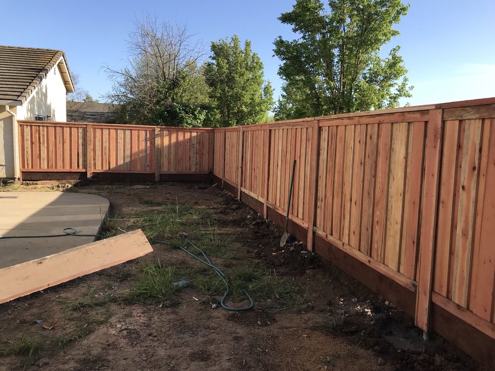 this is a picture of Carmichael redwood fence